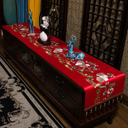 桌旗中式新中式茶几布电视柜巾桌布布艺盖巾客厅家用红色台布