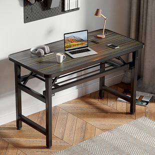 折叠电脑桌家用卧室简易长方形，台式小桌子，小型宿舍工作台学习书桌