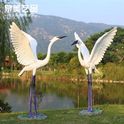 仿真鸟白鹭摆件玻璃钢动物雕塑户外花园庭院园林景观水池装饰摆设