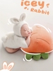 满月婴儿拍照道具新生的儿摄影衣服小兔子百天服装影楼拔萝卜主题