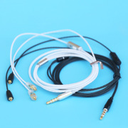 DIY白色黑色线控带麦mmcx耳机线可插拔换线3.5直插头不绕耳无耳挂