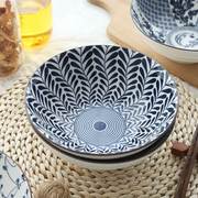 复古陶瓷面碗家用大号汤碗，创意沙拉碗拉面碗可微波