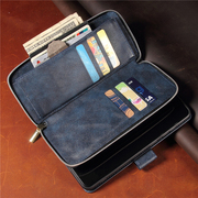 15欧美商务卡包适用苹果14promax手机壳iPhone13pro翻盖式11保护套12pro零钱包xsmaxxr拉链SE皮质7/8PLUS