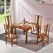 红木八仙桌餐厅家具鸡翅木，餐桌实木家用饭桌中式方桌一桌四椅餐台
