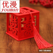 优漫创意结婚喜糖盒，木盒50个小号中国风式，婚礼糖果盒木质婚庆