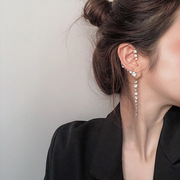 侧耳骨耳环水钻锆石耳饰女韩版潮，个性耳坠耳，挂式耳骨夹925银耳钉