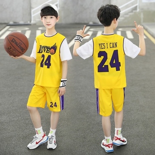 儿童24号科比篮球服夏季男童中大童童装运动套装速干短袖
