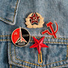 CCCP前苏联共产主义胸针ins潮个性男 复古锤子镰创意红五星徽章