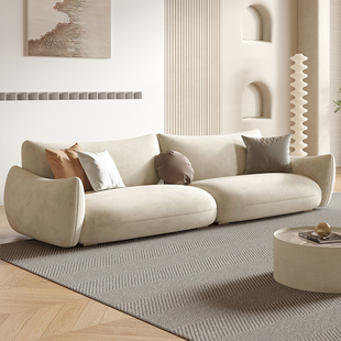 布雷尔奶油风猫抓布艺沙发，小户型客厅组合直排网红设计师面包沙发