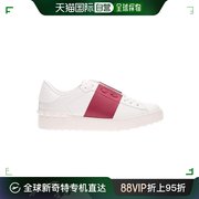 99新未使用香港直邮VALENTINO 女士白色和红色拼色皮革运动鞋