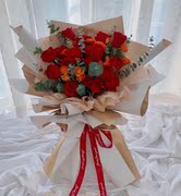 实体花店 19朵红玫瑰花束 鲜花速递配送到家 生日礼物 武汉鲜花店