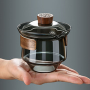 玻璃盖碗茶杯耐热防烫三才盖碗单个泡茶碗大号功夫茶具茶碗带盖子