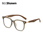 mjshawn文艺方框木纹眼镜架，超轻眼镜框防蓝光，丹阳眼镜配度数近视