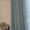 气质格子北欧简约现代纯色，雪尼尔客厅卧室飘窗落地窗遮光窗帘定制