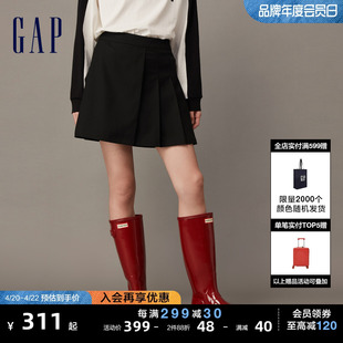 Gap女装春夏洋气学院风百褶裙迷你裙半身裙柔软运动短裙836254