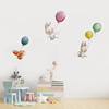 壹界造物色彩气球调皮兔子，松鼠卡通贴画小孩房间，装饰自粘墙贴纸