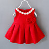 女童连衣裙女宝宝红色公主裙子儿童马甲背心裙婴儿一周岁礼服洋气