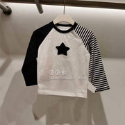 韩国童装男女童长袖T恤秋冬儿童圆领打底上衣宝宝设计感T恤5