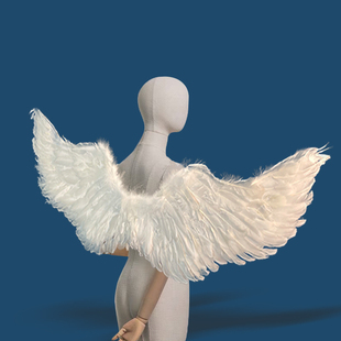 天使翅膀白色羽毛燕形儿童，成人表演新娘花童装扮道具恶魔万圣节