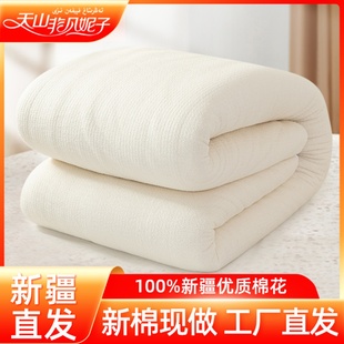 天山非凡妮子新疆棉被垫被100%全棉纯棉花被芯，棉絮手工被子冬被