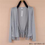韩国夏季长袖短外套薄针织，外披女装小开衫雪纺衫防晒衣空调衫