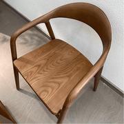 实木餐椅靠背椅凳子家用简约酒店餐厅椅圈椅新中式茶椅舒美特椅子