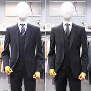 0328春款BON藏青色黑色羊毛混纺弹力商务时尚西服套装可配三件套