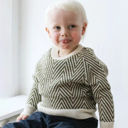 2022年秋冬小众婴幼儿童圣诞毛衣男童人字纹圆领套头波浪纹针织衫