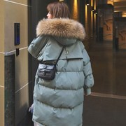 冬季韩系穿搭中长款棉服，女2023棉衣，连帽棉袄今年流行休闲
