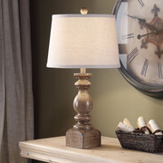 美式乡村台灯实木做旧创意复古民宿客厅卧室样板间装饰灯