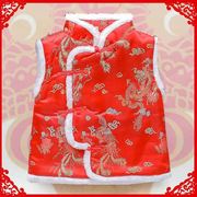 儿童马甲冬季中国风唐装礼服背心男童女童新年装喜庆新年拜年服装