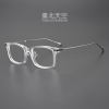 流金岁月！陈道明苏有朋同款日本超轻纯钛商务男近视方透明眼镜框