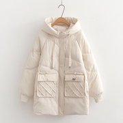 中长款羽绒棉服女2023年冬季韩版棉袄宽松加厚棉衣，面包服外套