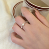 不规则碎银子珍珠戒指女饰品小众设计高级食指，戒2024配饰