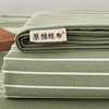 加厚纯棉老粗布床单单件夏季宿舍单人被单100全棉亚麻1.8米三件套