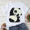 体恤衫2022年潮流时尚可爱熊猫设计感T桖男女短袖宽松韩版短袖t恤
