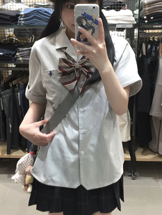 草莓汽水原创校供衬衫，日系jk制服，基础白色短款上衣狗皮皮