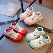儿童包头凉鞋镂空透气板鞋2024夏季男童休闲鞋韩版女童单鞋