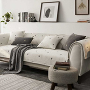 高档沙发垫四季通用全棉现代简约洋气北欧风白色轻奢纯棉皮沙发巾