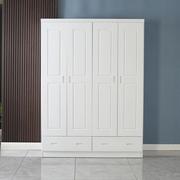 室内纯实木白色橡胶木衣柜，简约欧式储物柜收纳衣橱山东大容量抽屉