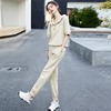 韩国夏季运动套装女2024休闲时髦时尚洋气短袖上衣哈伦裤百搭