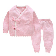 新生儿毛衣纯棉春秋婴儿针织衫套装男女宝宝线衣开衫编织纱衣和服