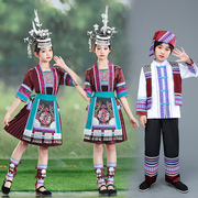 侗族服装女贵州少数民族，服饰儿童苗寨旅拍摄影短裙舞台演出套装新