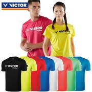 夏季victor胜利羽毛球服短袖男款，维克多t恤透气速干跑步运动服女
