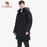 极寒系列camel骆驼男装，中长款羽绒服男冬加厚鹅绒，毛领羽绒外套
