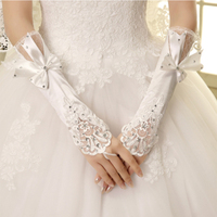 新娘白色手套蕾丝网，纱夏季可遮阳简约头纱韩式婚纱手套