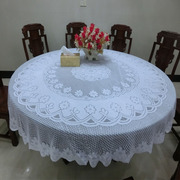 圆桌布布艺田园圆形蕾丝桌布家用欧式小转盘台布简约现代餐桌垫布