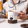 创意卡通陶瓷杯熊猫马克杯咖啡早餐杯大容量水杯牛奶杯子带盖带勺