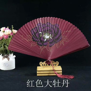 送礼 小折扇 中国风女式扇子日式工艺丝扇 配扇盒 扇袋 不含扇架