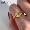 eManco欧美简约时尚ins戒指不锈钢个性 女士手饰钛钢镀18K金指环